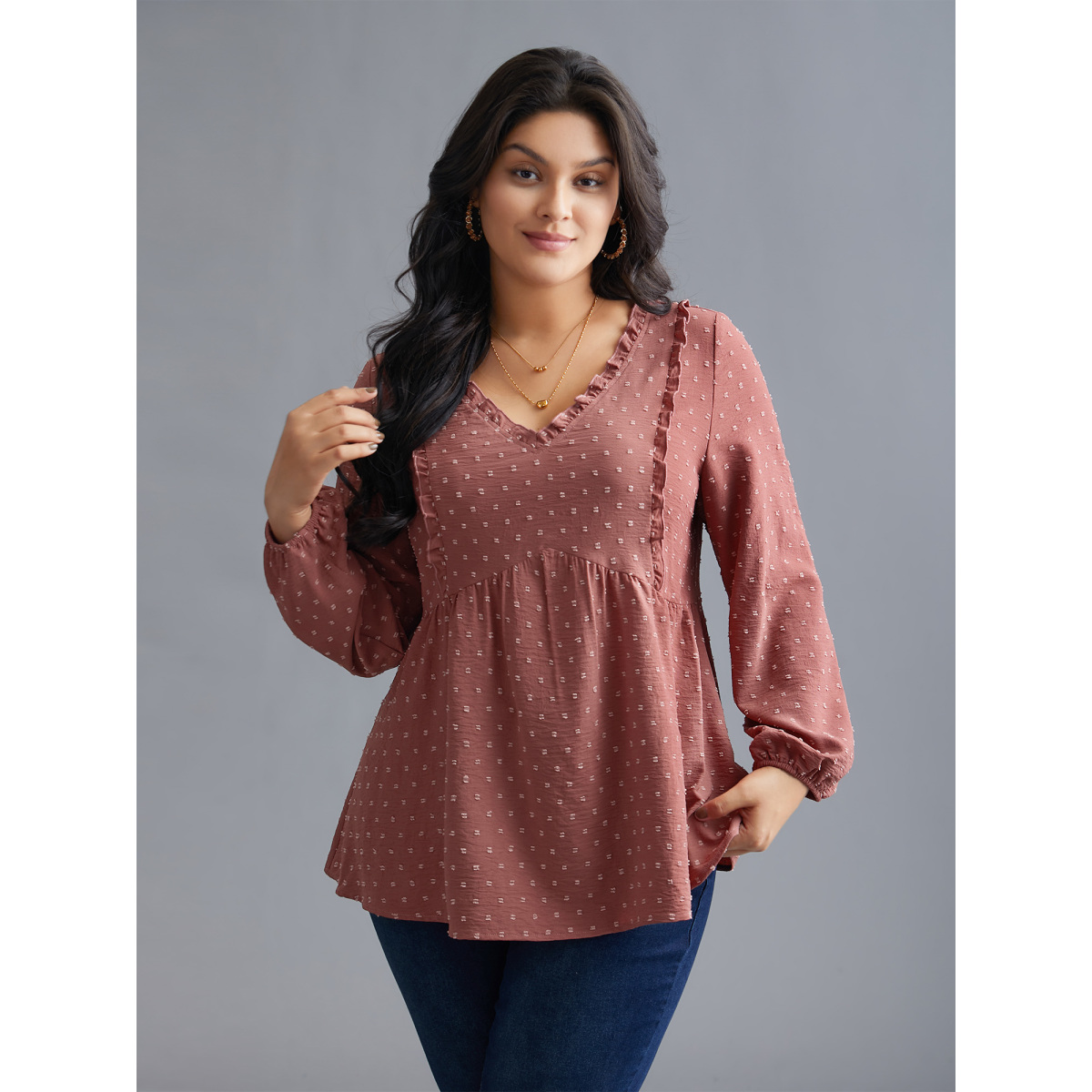 Plus Size Rouge V Neck Ruffle Trim Elastic Cuffs Blouse Women Elegant Long Sleeve V-neck Everyday Blouses BloomChic
Plus Size Rouge V Neck Ruffle Trim Elastic Cuffs Blouse Women Elegant Long Sleeve V-neck Everyday Blouses BloomChic