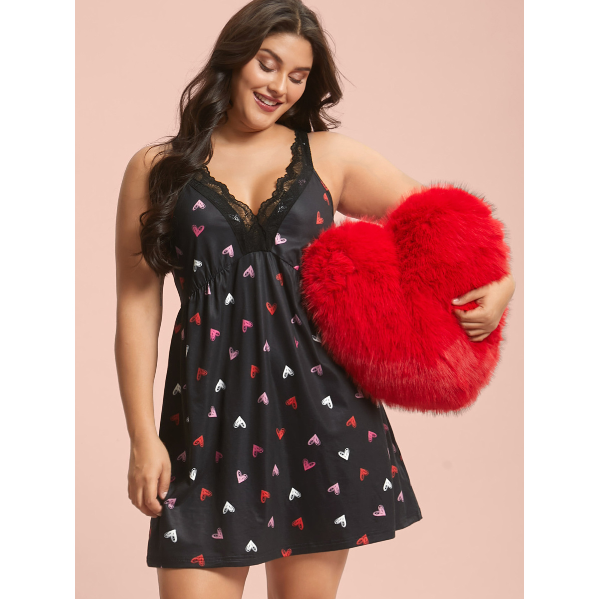 Plus Size Multi-Color Lace Trim Stitch Lounge Dress Women Black Lounge Woven ribbon&lace trim Deep V-neck Loungewear BloomChic 14/M
Plus Size Multi-Color Lace Trim Stitch Lounge Dress Women Black Lounge Woven ribbon&lace trim Deep V-neck Loungewear BloomChic 14/M