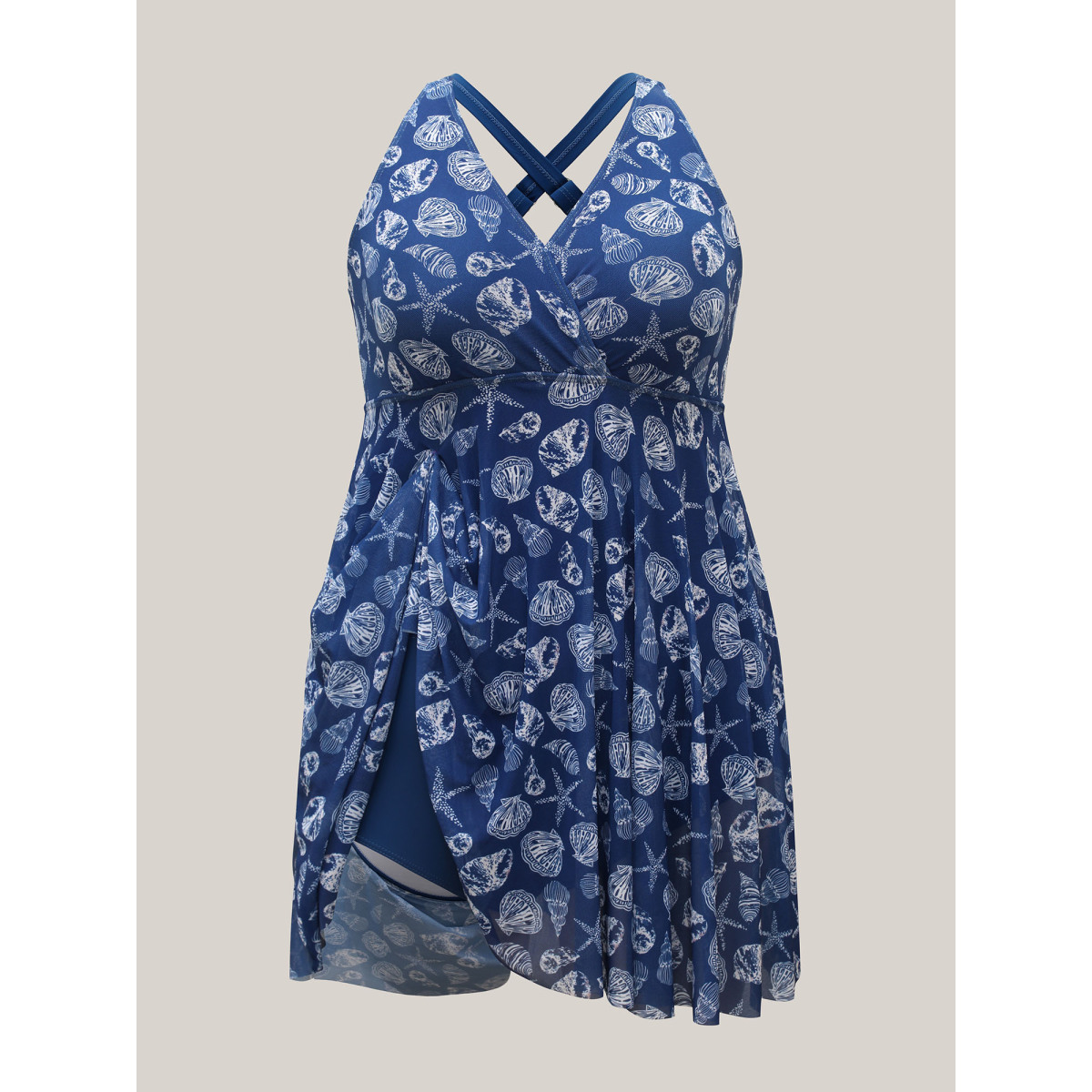 Plus Size Shell Print Mesh Adjustable Cross-Straps Swim Dress Women's Swimwear Cerulean Beach Bodycon Overlap Collar High stretch Curve Swim Dresses BloomChic
Plus Size Shell Print Mesh Adjustable Cross-Straps Swim Dress Women's Swimwear Cerulean Beach Bodycon Overlap Collar High stretch Curve Swim Dresses BloomChic
