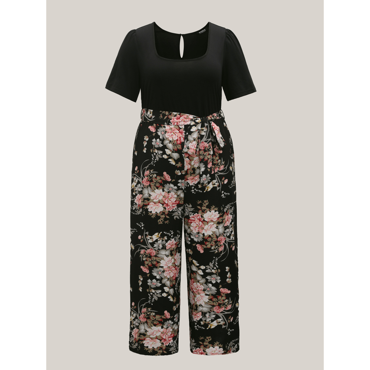 Plus Size Black Color Contrast Belted Panel Pockets Jumpsuit Women Elegant Short sleeve Square Neck Everyday-Elegant Loose Jumpsuits BloomChic
Plus Size Black Color Contrast Belted Panel Pockets Jumpsuit Women Elegant Short sleeve Square Neck Everyday-Elegant Loose Jumpsuits BloomChic