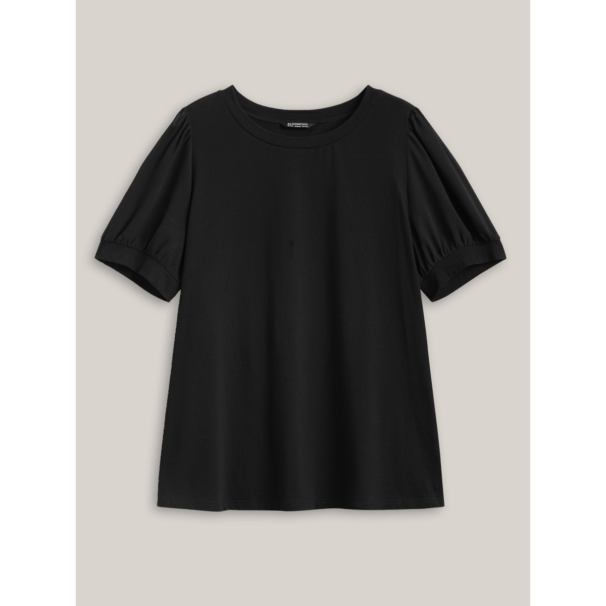 Plus Size Solid Chiffon Patchwork Puff Sleeve T-shirt Black Women Workwear Essentials Patchwork Round Neck Work T-shirts BloomChic
Plus Size Solid Chiffon Patchwork Puff Sleeve T-shirt Black Women Workwear Essentials Patchwork Round Neck Work T-shirts BloomChic