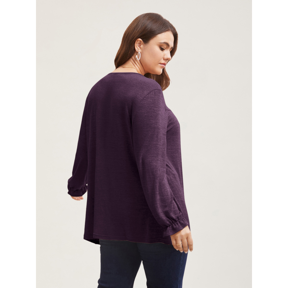 Plus Size Round Neck Heather Pleated T-shirt Eggplant Women Elegant Pleated Round Neck Loose Everyday T-shirts BloomChic
Plus Size Round Neck Heather Pleated T-shirt Eggplant Women Elegant Pleated Round Neck Loose Everyday T-shirts BloomChic