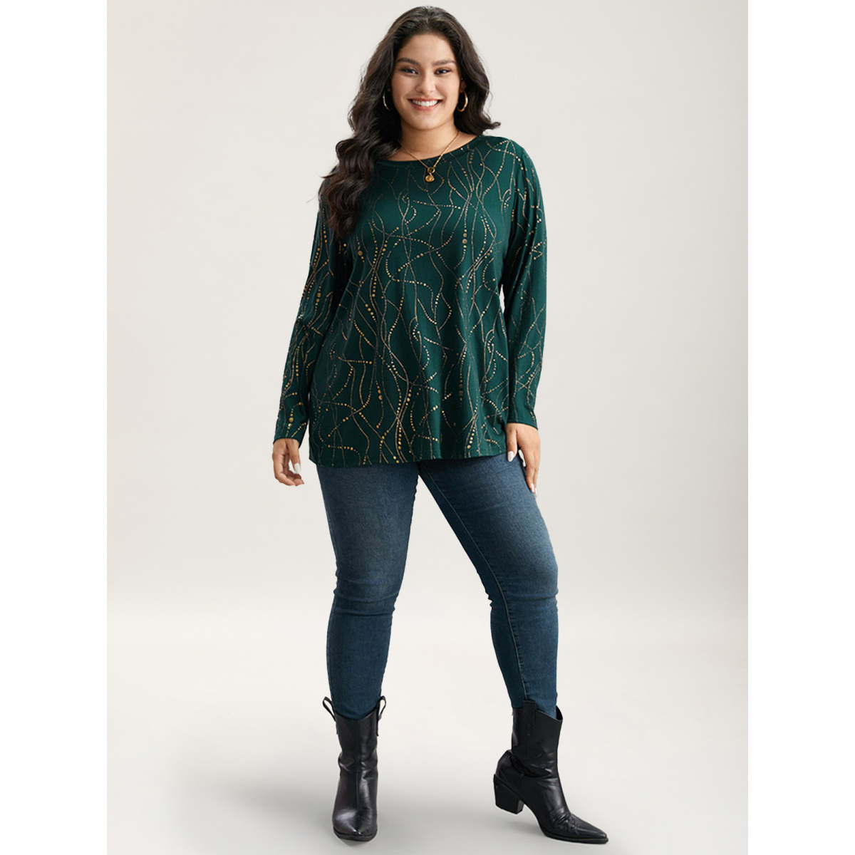 Plus Size Polka Dot Contrast Round Neck T-shirt DarkGreen Women Casual Contrast Polka Dot Round Neck Dailywear T-shirts BloomChic
Plus Size Polka Dot Contrast Round Neck T-shirt DarkGreen Women Casual Contrast Polka Dot Round Neck Dailywear T-shirts BloomChic