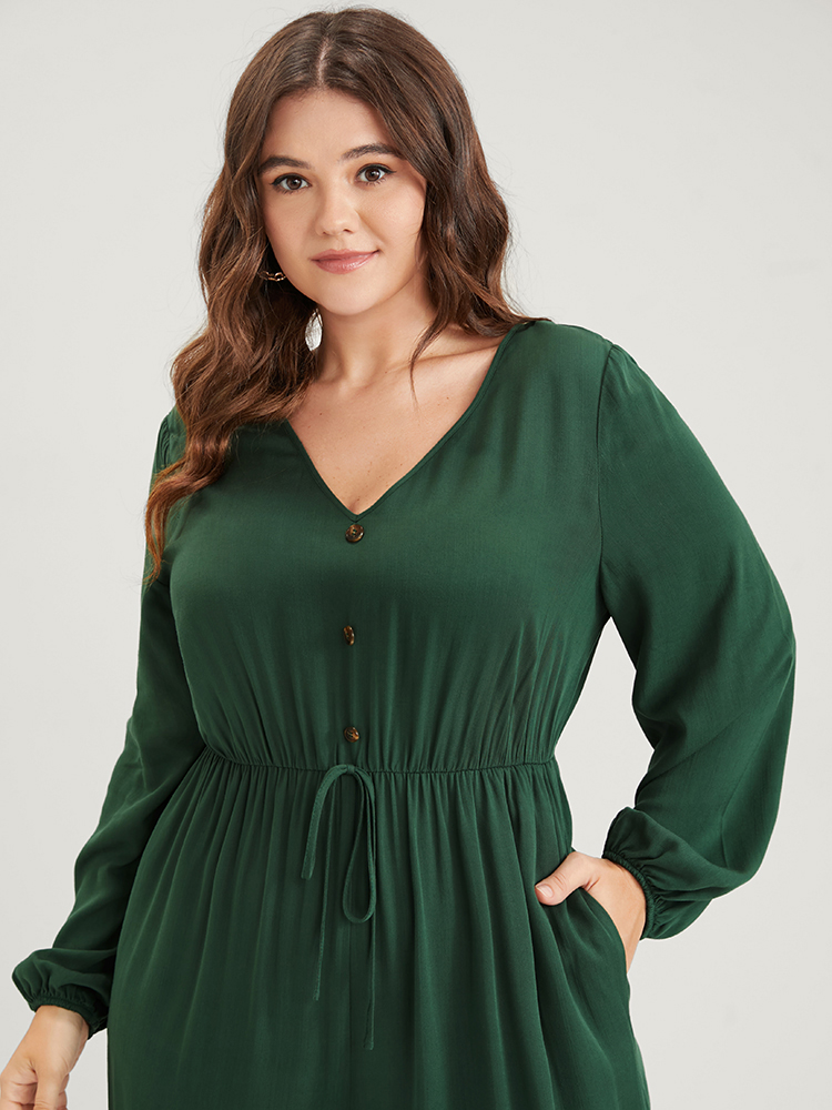 Plus Size Women Dailywear Plain Lace Regular Pocket Elegant Jumpsuits BloomChic 