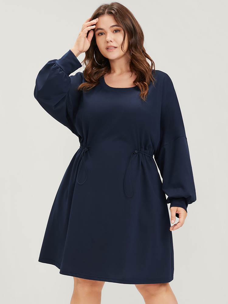 Plus Size Women Dailywear Plain Plain Regular Regular Sleeve Long Sleeve Round Neck Pocket Casual Sweatshirts BloomChic 