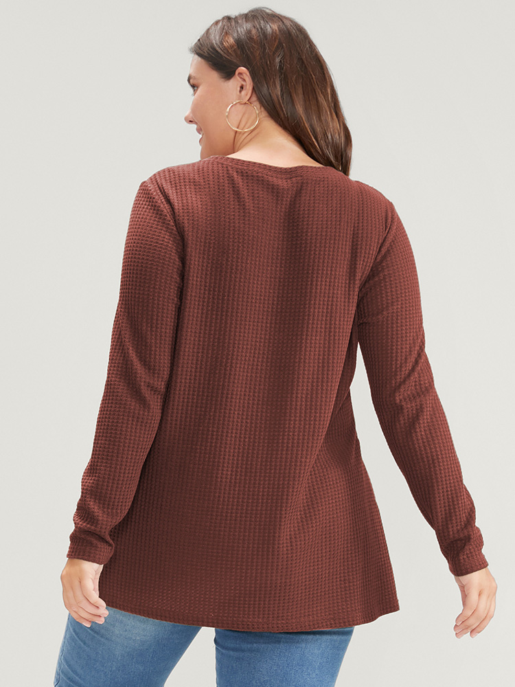 Plus Size Women Dailywear Plain Patchwork Regular Regular Sleeve Long Sleeve Round Neck Elegant Sweatshirts BloomChic 