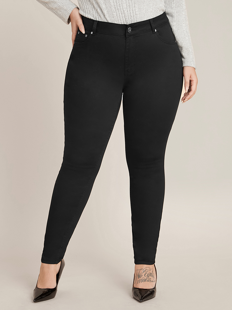 

Plus Size Skinny High Rise Pocket Pants Women Black Office Skinny High Rise Work Pants BloomChic