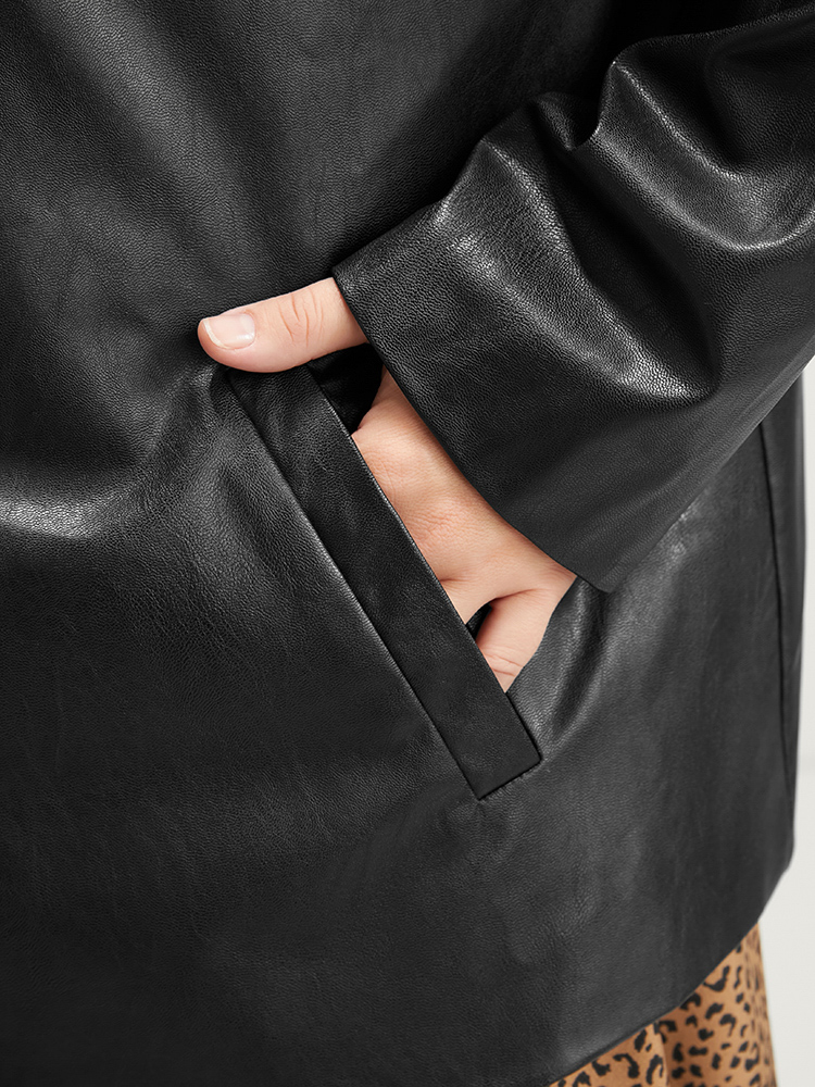 Plus Size Women Going out Plain Regular Sleeve Long Sleeve Suit Collar Pocket Glamour Blazers BloomChic 