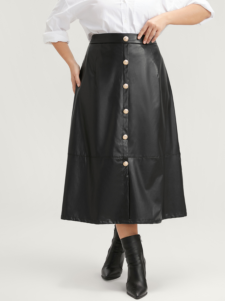 Plus Size Women Going out Button Glamour Skirts BloomChic 