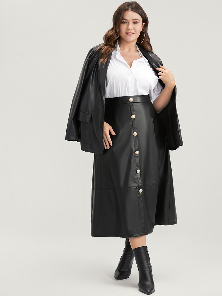 Plus Size Women Going out Button Glamour Skirts BloomChic 