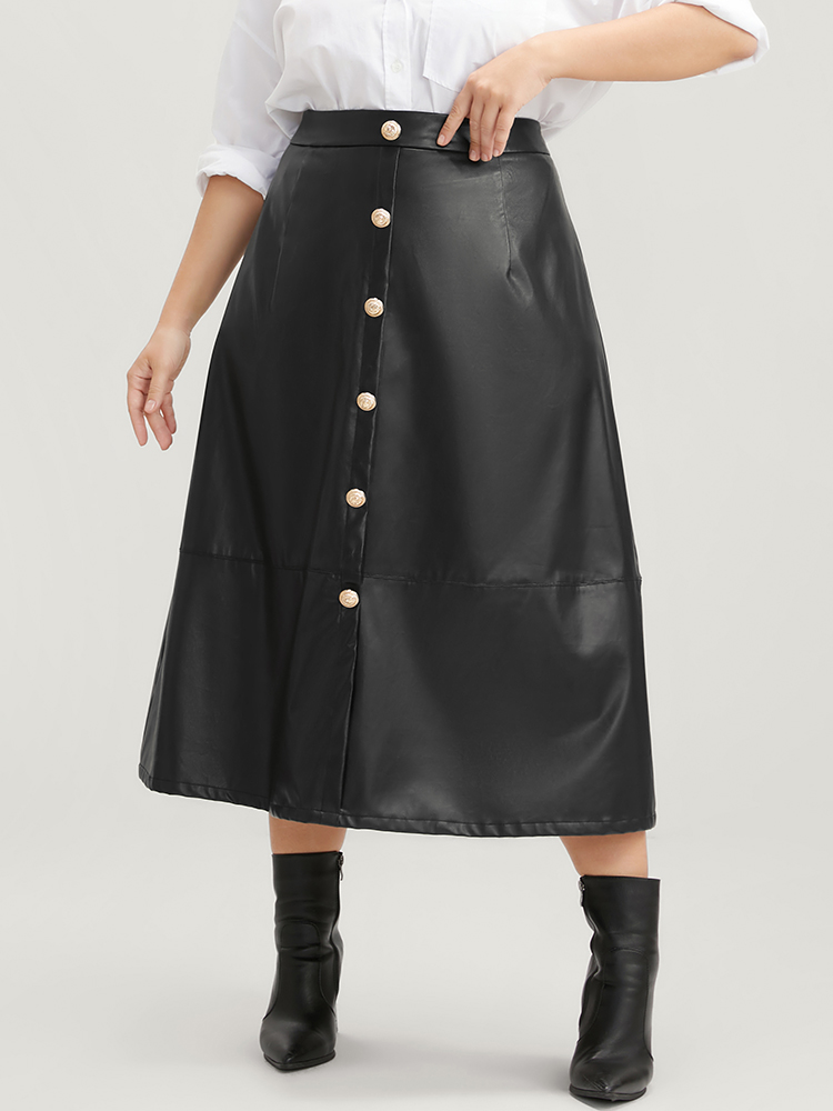 Plus Size Women Going out Button Glamour Skirts BloomChic 