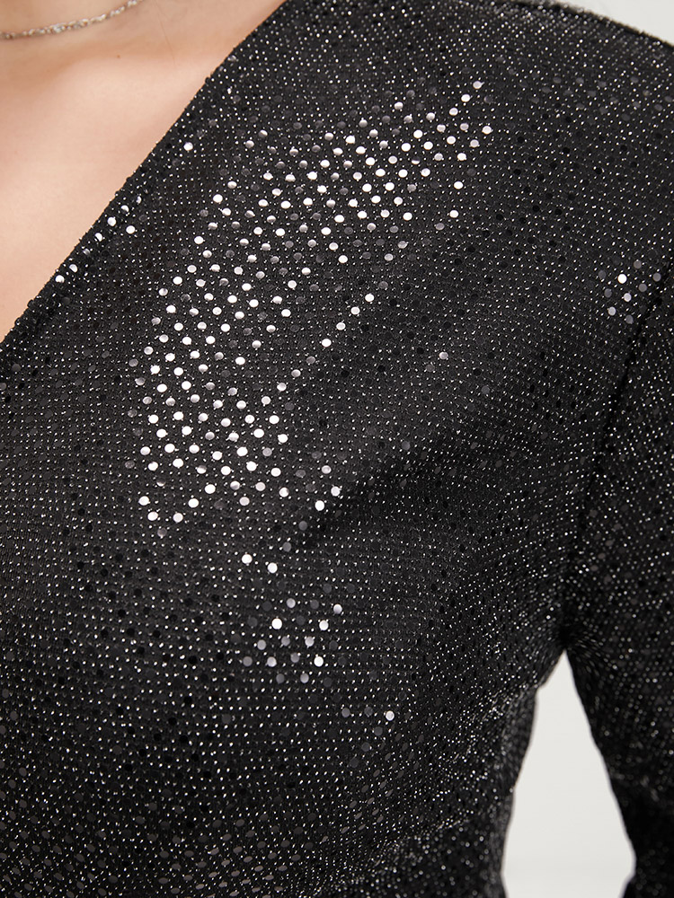 Plus Size Women Party Plain Button Regular Sleeve Long Sleeve V-neck Elegant Blazers BloomChic 