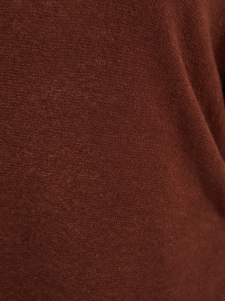 Plus Size Solid Button Up Round Neck Sweatshirt Women Rust Elegant Button Round Neck Dailywear Sweatshirts BloomChic 14-16/1X 