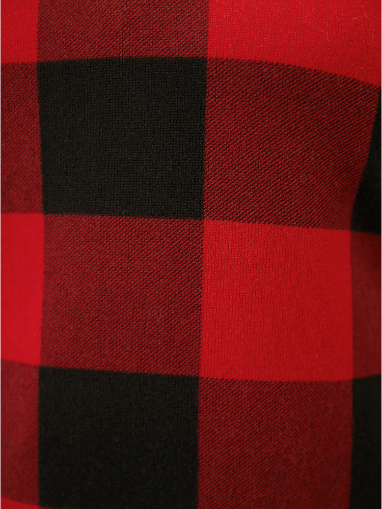 

Plus Size Plaid Patchwork Button Detail Cowl Neck 2-In-1 Sweatshirt Women Red Casual Patchwork Cowl Neck Festival-Christmas Sweatshirts BloomChic