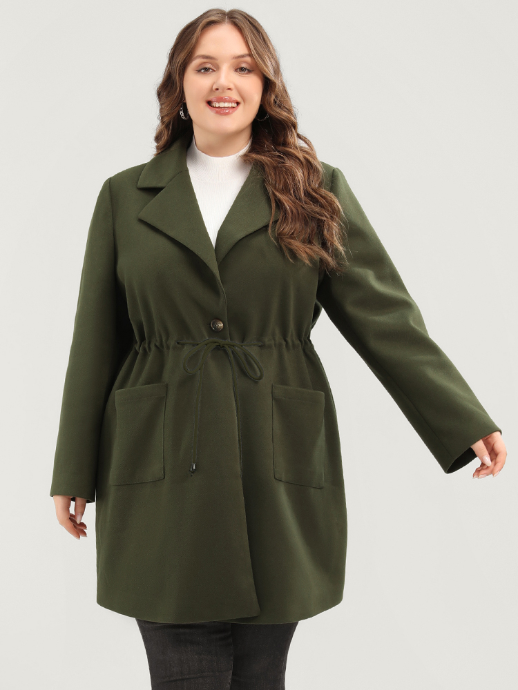 Plus Size Women Dailywear Plain Pocket Casual Coats BloomChic 