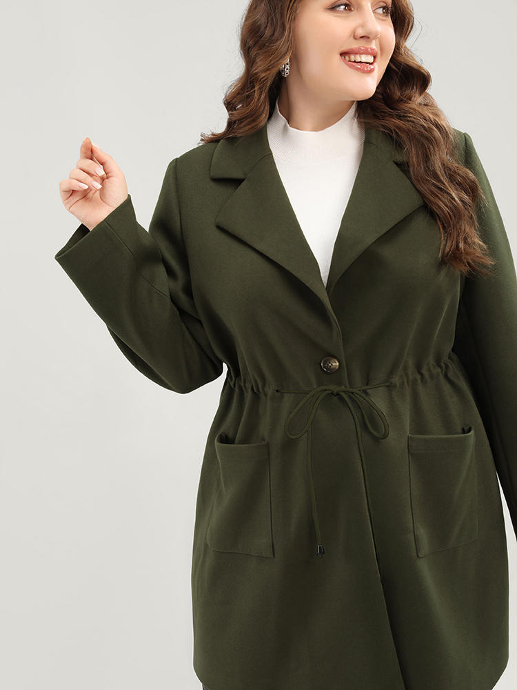 Plus Size Women Dailywear Plain Pocket Casual Coats BloomChic 