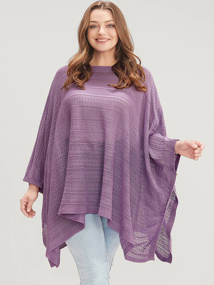 Plain Asymmetrical Hem Dolman Sleeve Knit Top BloomChic 