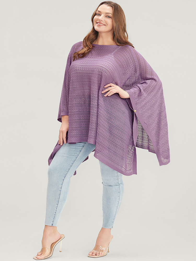 Plain Asymmetrical Hem Dolman Sleeve Knit Top BloomChic 