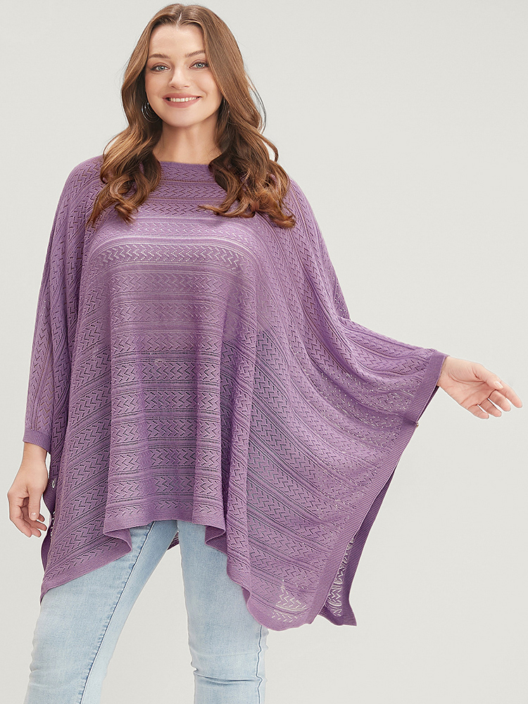 Plain Asymmetrical Hem Dolman Sleeve Knit Top BloomChic 