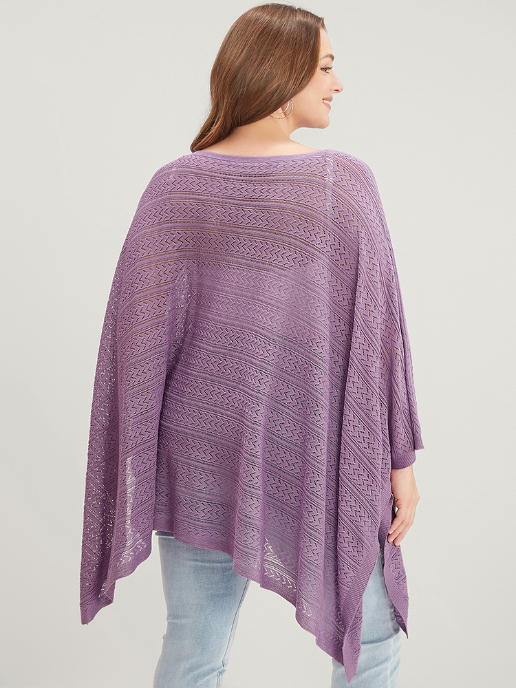Plain Asymmetrical Hem Dolman Sleeve Knit Top BloomChic 