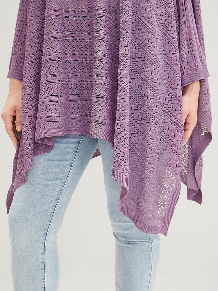 Plain Asymmetrical Hem Dolman Sleeve Knit Top BloomChic 