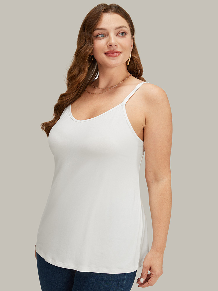 

Plus Size Supersoft Essentials Very Stretchy Adjustable Straps Cami Top Women White Basics Adjustable Straps Spaghetti Strap Dailywear Tank Tops Camis BloomChic