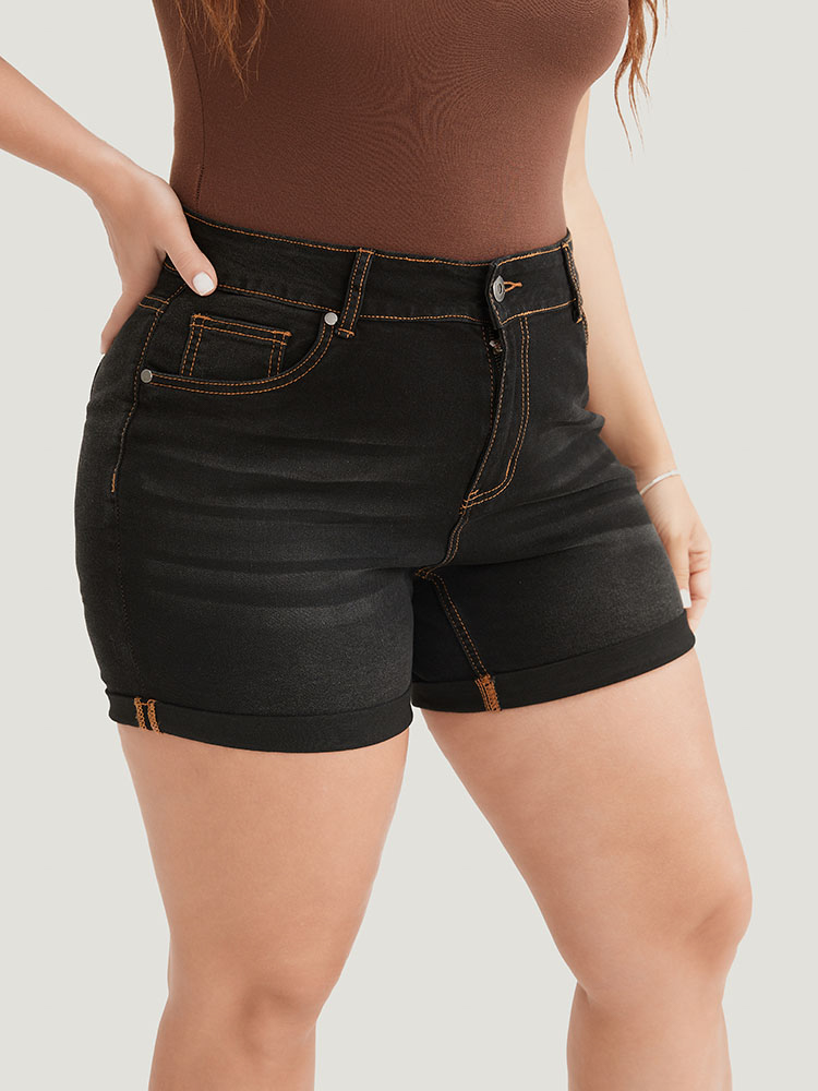 Plus Size Women Dailywear Medium stretch Skinny Black Wash Casual Jeans BloomChic 