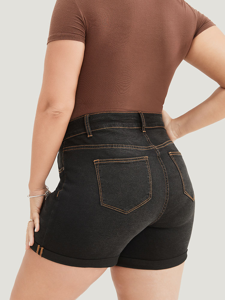 Plus Size Women Dailywear Medium stretch Skinny Black Wash Casual Jeans BloomChic 