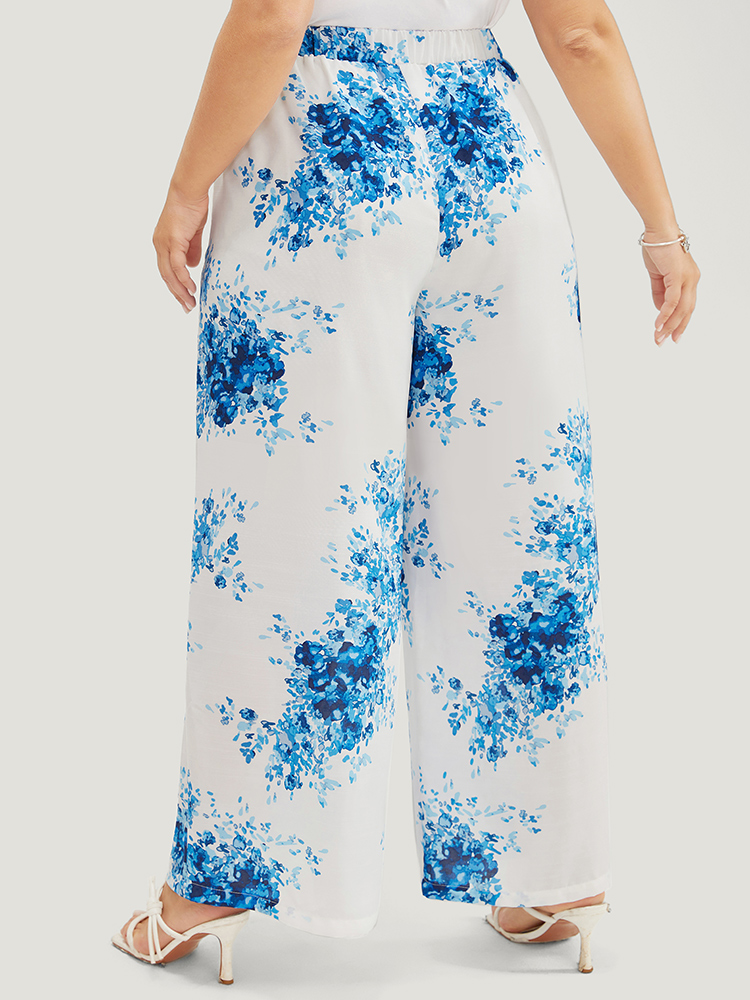 Plus Size Women Dailywear Graphic Mid Rise Pocket Elegant Pants BloomChic 