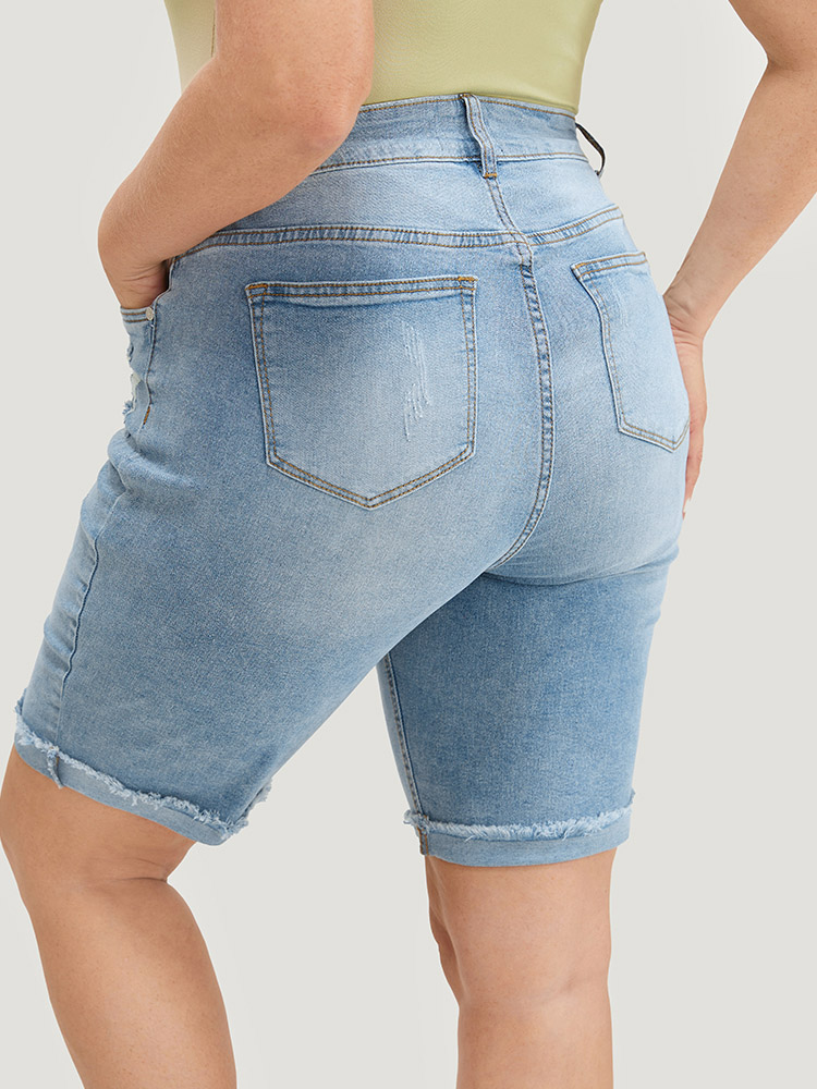 Plus Size Women Dailywear Medium stretch Bodycon Light Wash Casual Jeans BloomChic 