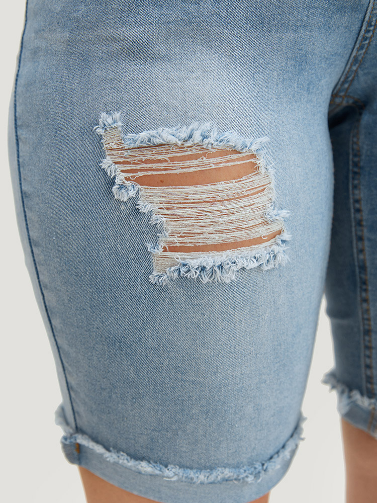 Plus Size Women Dailywear Medium stretch Bodycon Light Wash Casual Jeans BloomChic 