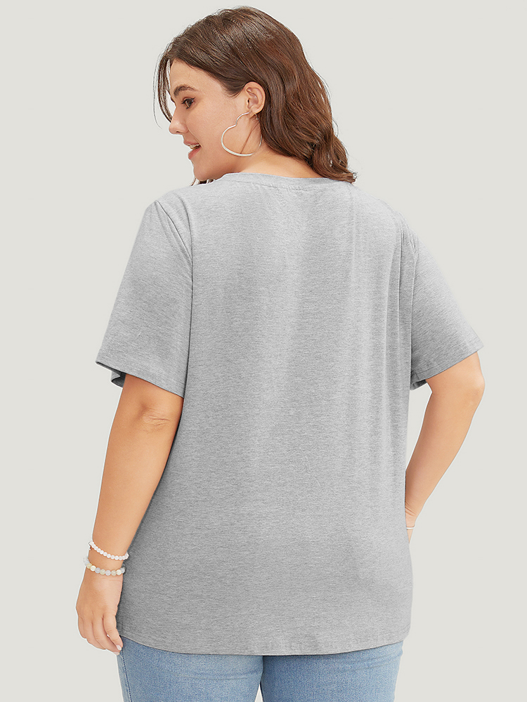 Plus Size Women Dailywear Animal Plain Regular Sleeve Short sleeve Round Neck Casual T-shirts BloomChic 