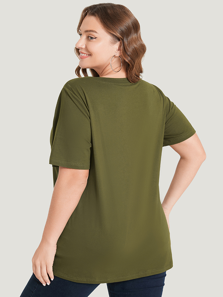 Plus Size Women Dailywear Art&design Regular Sleeve Short sleeve Round Neck Casual T-shirts BloomChic 