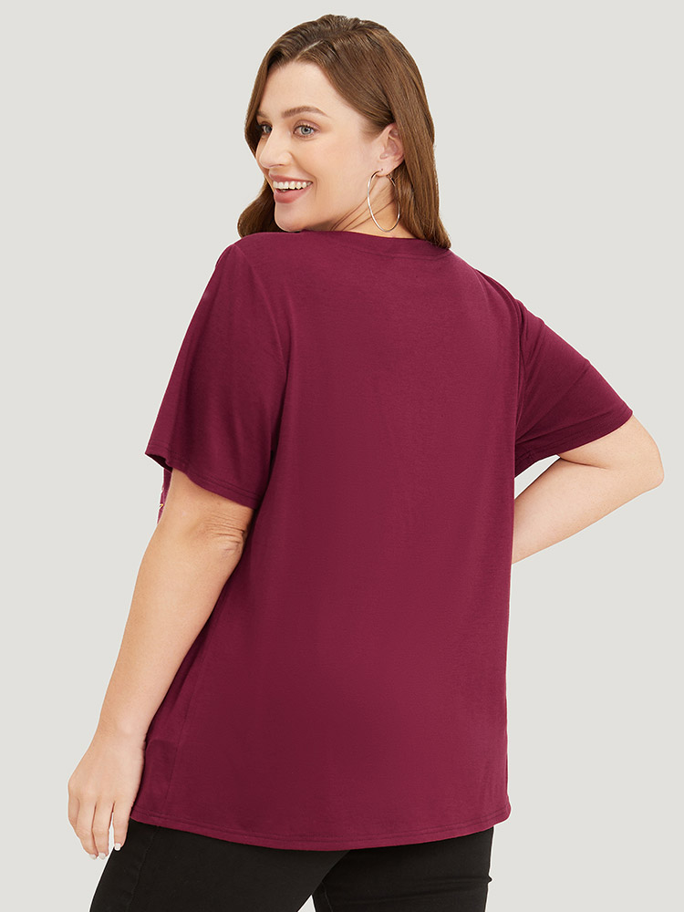 Plus Size Women Dailywear Western Regular Sleeve Short sleeve Round Neck Casual T-shirts BloomChic 