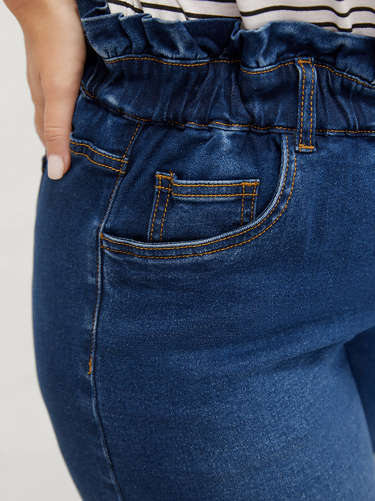 Plus Size Women Dailywear High stretch Skinny Medium Wash Casual Jeans BloomChic 