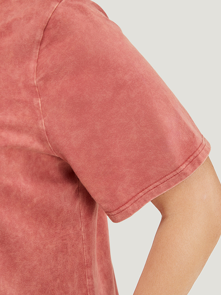 Plus Size Women Dailywear Plain Cross straps Regular Sleeve Short sleeve Round Neck Casual T-shirts BloomChic 