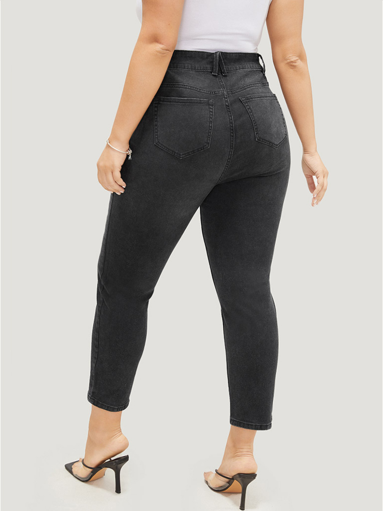 Plus Size Women Dailywear High stretch Skinny Black Wash Casual Jeans BloomChic 
