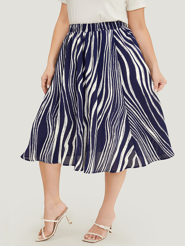 Plus Size Women Dailywear A-line Pocket Elegant Skirts BloomChic 