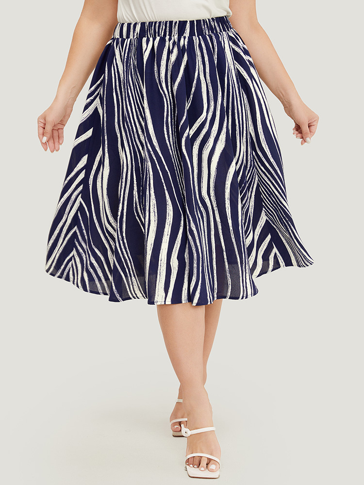 Plus Size Women Dailywear A-line Pocket Elegant Skirts BloomChic 