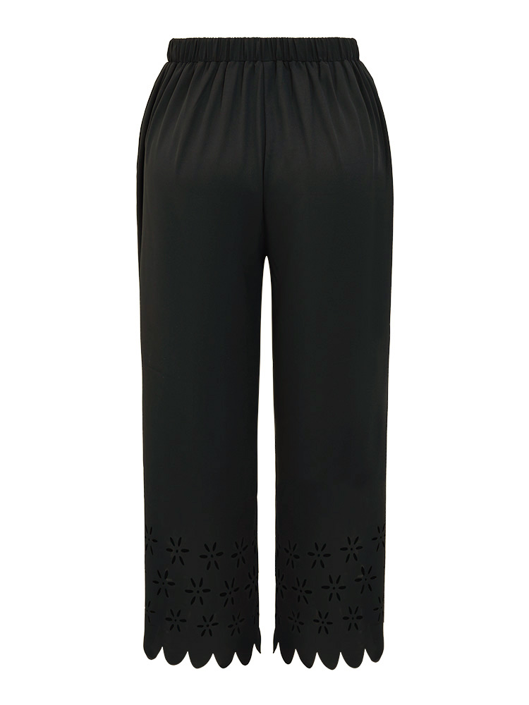 Plus Size Women Dailywear Plain Plain High Rise Pocket Elegant Pants BloomChic 