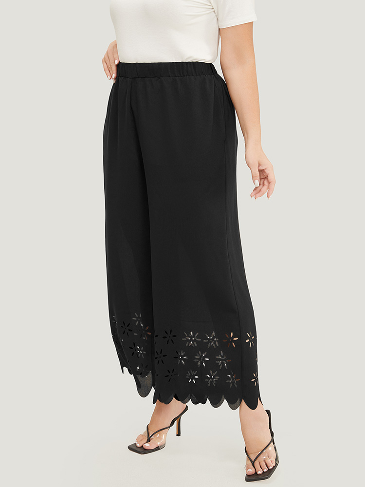 Plus Size Women Dailywear Plain Plain High Rise Pocket Elegant Pants BloomChic 