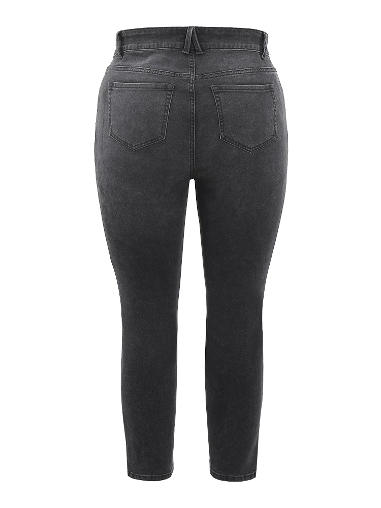 Plus Size Women Dailywear High stretch Skinny Black Wash Casual Jeans BloomChic 