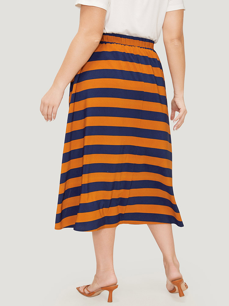Plus Size Women Work Contrast Pocket Office Skirts BloomChic 