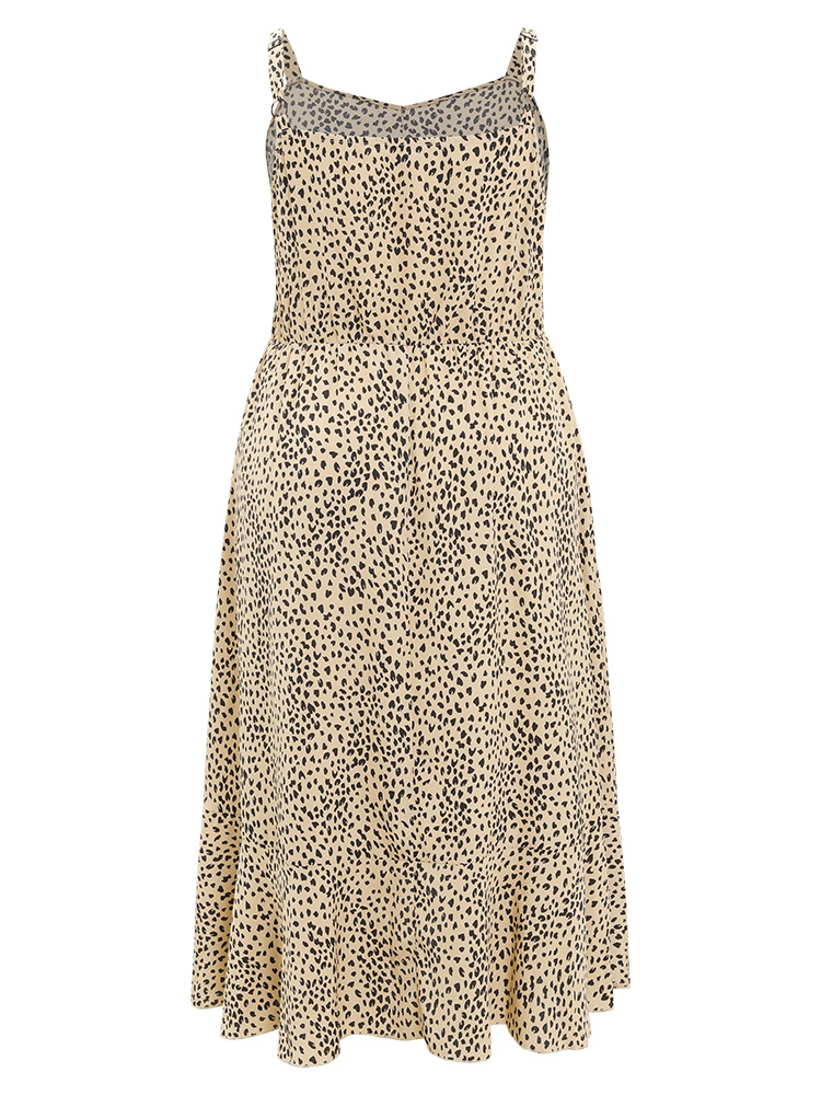 Plus Size Women Dailywear Leopard Adjustable Straps Sleeveless Sleeveless V-neck Pocket Elegant Dresses BloomChic 