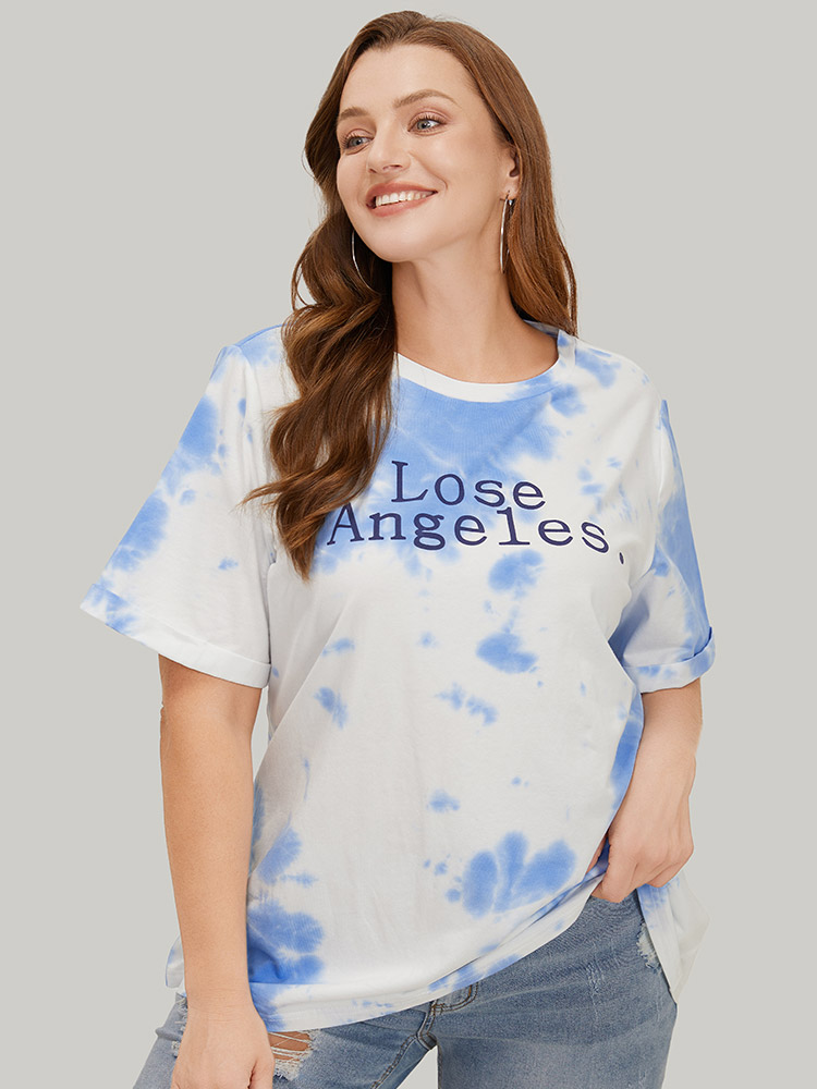 Plus Size Women Dailywear Art&design Regular Sleeve Short sleeve Round Neck Casual T-shirts BloomChic 