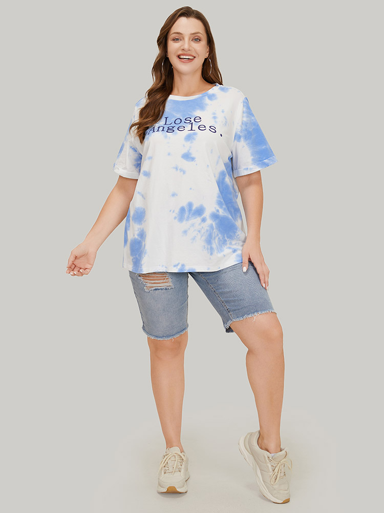 Plus Size Women Dailywear Art&design Regular Sleeve Short sleeve Round Neck Casual T-shirts BloomChic 
