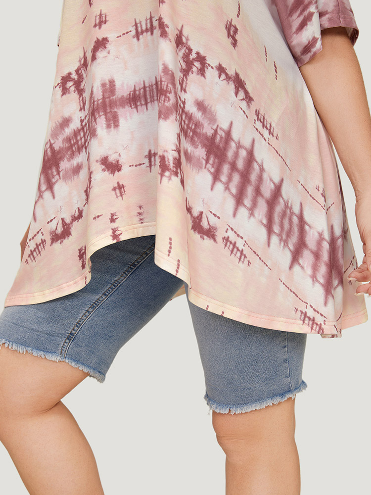 Plus Size Women Dailywear Tie Dye Adjustable Straps Sleeveless Sleeveless Spaghetti Strap Casual T-shirts BloomChic 