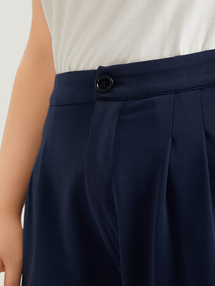 Plus Size Women Work Plain Plain High Rise Pocket Office Pants BloomChic 