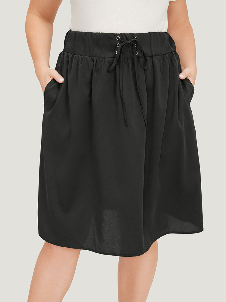 Plus Size Women Dailywear Plain Casual Skirts BloomChic 