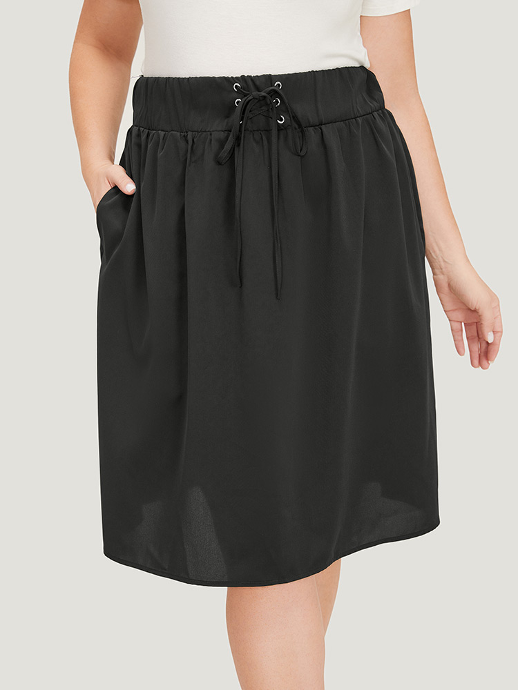 Plus Size Women Dailywear Plain Casual Skirts BloomChic 
